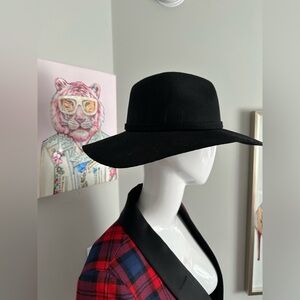 C’est Moi Black Wool Wide Brim Fedora Hat